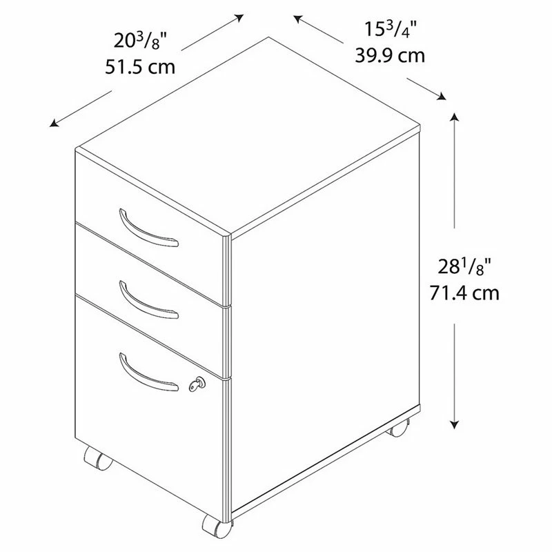 Best Sale π BBF Series C 3 Drawer Assembled Mobile File In Hansen Cherry - Engineered Wood β 7 Best Sale π BBF Series C 3 Drawer Assembled Mobile File In Hansen Cherry - Engineered Wood β - Image 7