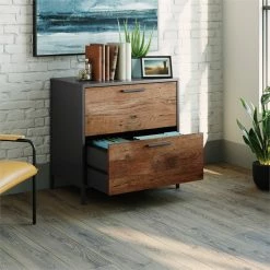 Hot Sale 🎉 UrbanPro Lateral File Cabinet With Storage In Vintage Oak Finish 😉 -Mobile Sales Store 2499541 3 L