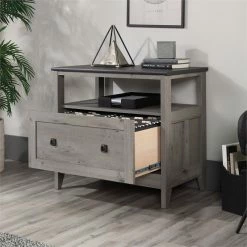 Promo 👏 UrbanPro 1 Drawer Wooden Lateral File Cabinet In Mystic Oak 🥰 -Mobile Sales Store 2499573 15 L