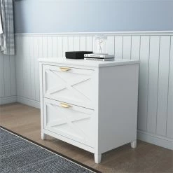 Top 10 🥰 Vinnova Pescara 30" 2 Drawers Lateral Filing Cabinet Solid Wood In White 💯 -Mobile Sales Store 2502525 5 L