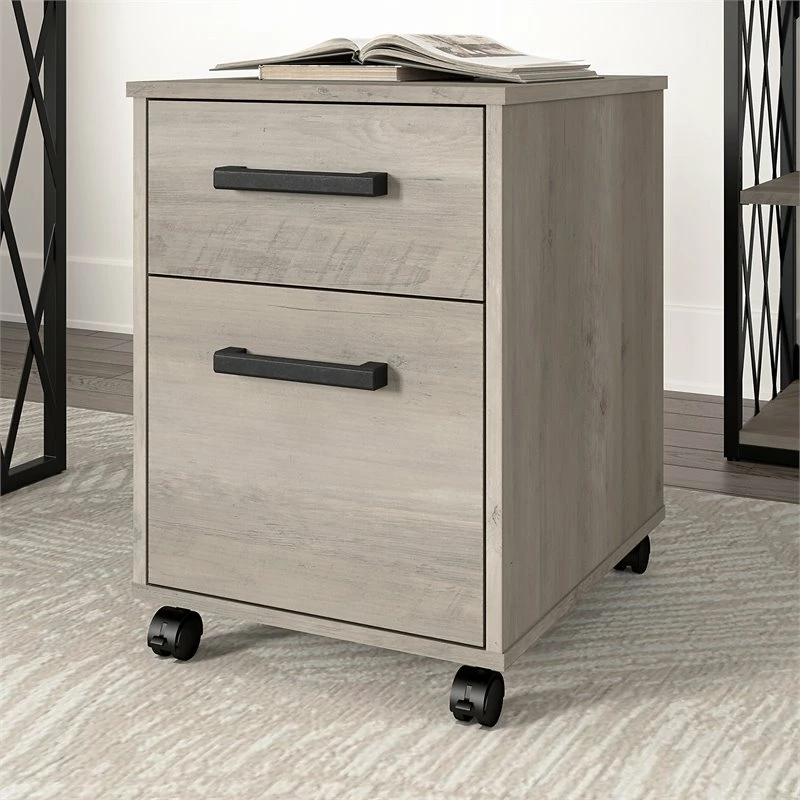 Outlet π― Kathy Ireland Home By Bush Furniture City Park 2 Drawer Mobile File Cabinet In Driftwood Gray - Engineered Wood β¨ 2 Outlet π― Kathy Ireland Home By Bush Furniture City Park 2 Drawer Mobile File Cabinet In Driftwood Gray - Engineered Wood β¨ - Image 2