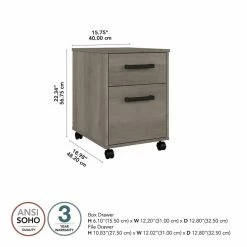Outlet π― Kathy Ireland Home By Bush Furniture City Park 2 Drawer Mobile File Cabinet In Driftwood Gray - Engineered Wood β¨ 22 Outlet π― Kathy Ireland Home By Bush Furniture City Park 2 Drawer Mobile File Cabinet In Driftwood Gray - Engineered Wood β¨ -Mobile Sales Store 2511800 10 L