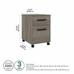 Outlet π― Kathy Ireland Home By Bush Furniture City Park 2 Drawer Mobile File Cabinet In Driftwood Gray - Engineered Wood β¨ 16 Outlet π― Kathy Ireland Home By Bush Furniture City Park 2 Drawer Mobile File Cabinet In Driftwood Gray - Engineered Wood β¨ -Mobile Sales Store 2511800 4 L