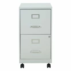 Outlet 😍 OSP Home Furnishings 2 Drawer Mobile Locking Metal File Cabinet In Gray 🧨 -Mobile Sales Store 2513048 2 L