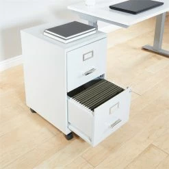 Outlet 😍 OSP Home Furnishings 2 Drawer Mobile Locking Metal File Cabinet In Gray 🧨 -Mobile Sales Store 2513048 8 L
