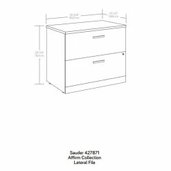 Best deal 😍 Sauder Affirm Engineered Wood Lateral Filing Cabinet In Hudson Elm/Brown ❤️ -Mobile Sales Store 2518673 4 L