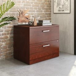 Promo 🌟 Sauder Affirm Engineered Wood Lateral Filing Cabinet In Classic Cherry 👏 -Mobile Sales Store 2518674 16 L