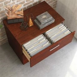 Promo 🌟 Sauder Affirm Engineered Wood Lateral Filing Cabinet In Classic Cherry 👏 -Mobile Sales Store 2518674 4 L