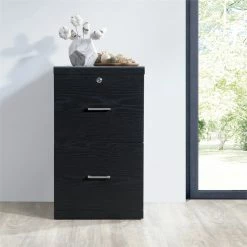 Outlet 💯 OSP Home Furnishings Alpine 2-Drawer Engineered Wood Vertical File With Lockdowel In Black 🌟 -Mobile Sales Store 2518734 2 L