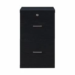 Outlet 💯 OSP Home Furnishings Alpine 2-Drawer Engineered Wood Vertical File With Lockdowel In Black 🌟 -Mobile Sales Store 2518734 3 L