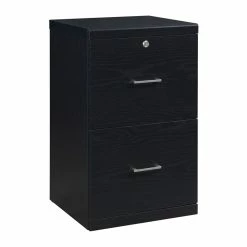 Outlet 💯 OSP Home Furnishings Alpine 2-Drawer Engineered Wood Vertical File With Lockdowel In Black 🌟