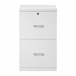 Best deal 💯 OSP Home Furnishings Alpine 2-Drawer Engineered Wood Vertical File With Lockdowel In White Finish 🥰 -Mobile Sales Store 2518749 3 L