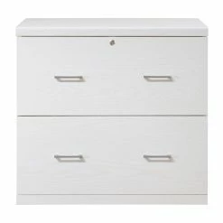 Hot Sale 🧨 OSP Home Furnishings Alpine 2-Drawer Engineered Wood Lateral File With Lockdowel In White Finish ✔️ -Mobile Sales Store 2518775 3 L