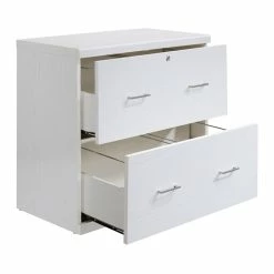 Hot Sale 🧨 OSP Home Furnishings Alpine 2-Drawer Engineered Wood Lateral File With Lockdowel In White Finish ✔️ -Mobile Sales Store 2518775 6 L