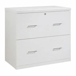 Hot Sale 𧨠OSP Home Furnishings Alpine 2-Drawer Engineered Wood Lateral File With Lockdowel In White Finish βοΈ