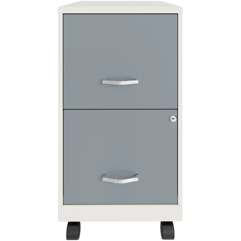Budget π Hirsh Industries LLC Space Solutions 18" 2 Drawer Mobile Metal Vertical File Cabinet -White/Platinum π 2 Budget π Hirsh Industries LLC Space Solutions 18" 2 Drawer Mobile Metal Vertical File Cabinet -White/Platinum π - Image 2