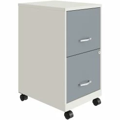 Budget π Hirsh Industries LLC Space Solutions 18" 2 Drawer Mobile Metal Vertical File Cabinet -White/Platinum π 6 Budget π Hirsh Industries LLC Space Solutions 18" 2 Drawer Mobile Metal Vertical File Cabinet -White/Platinum π -Mobile Sales Store 2522098 4 L