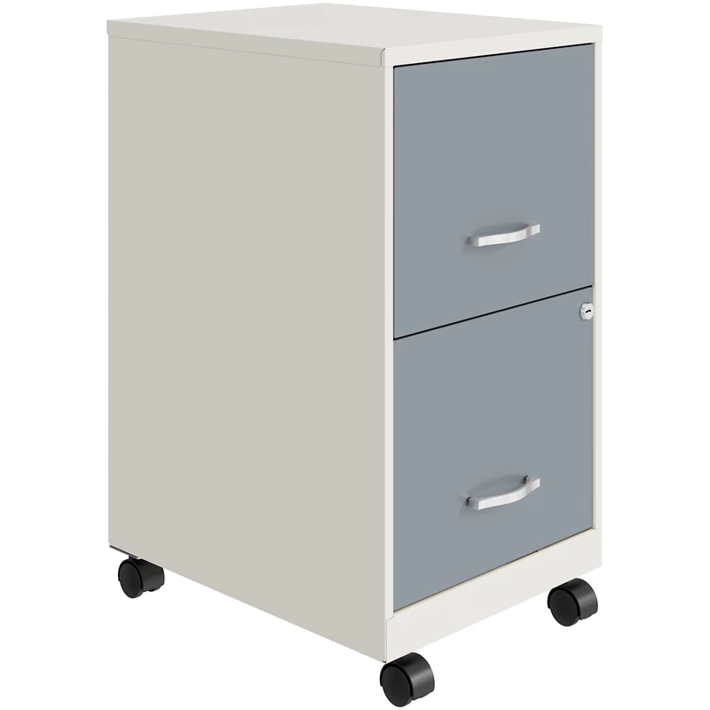 Budget π Hirsh Industries LLC Space Solutions 18" 2 Drawer Mobile Metal Vertical File Cabinet -White/Platinum π 3 Budget π Hirsh Industries LLC Space Solutions 18" 2 Drawer Mobile Metal Vertical File Cabinet -White/Platinum π - Image 3
