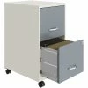 Budget 🎁 Hirsh Industries LLC Space Solutions 18" 2 Drawer Mobile Metal Vertical File Cabinet -White/Platinum 😀