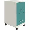 Flash Sale 😍 Hirsh Industries LLC Space Solutions 18" 2 Drawer Mobile Metal Vertical File Cabinet - White/Teal 💯