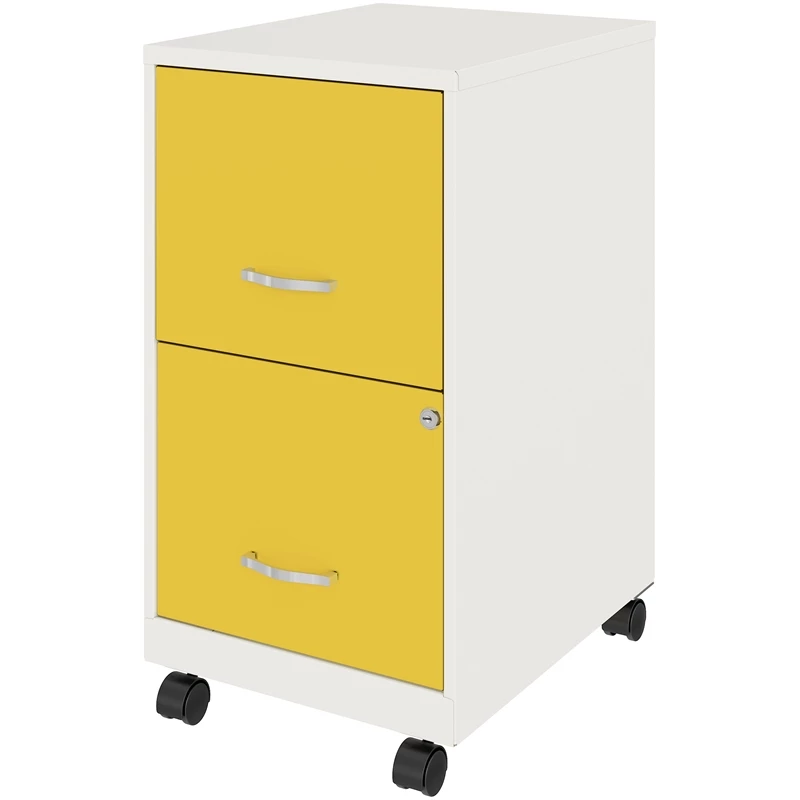Budget β Hirsh Industries LLC Space Solutions 18" 2 Drawer Mobile Metal Vertical File Cabinet White/Goldfinch π 2 Budget β Hirsh Industries LLC Space Solutions 18" 2 Drawer Mobile Metal Vertical File Cabinet White/Goldfinch π - Image 2
