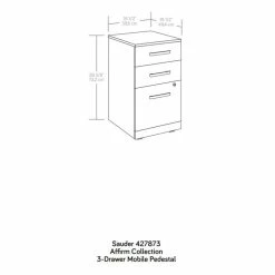 Top 10 🎉 UrbanPro Engineered Wood 3-Drawer Mobile Filing Cabinet In Hudson Elm 🧨 -Mobile Sales Store 2538655 4 L