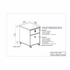 Best reviews of ❤️ Saint Birch 2-Drawer Modern Wood Mobile File Cabinet In Cherry 🌟 -Mobile Sales Store 2551713 8 L