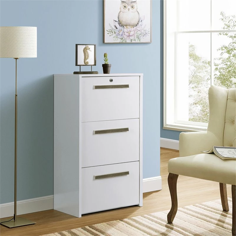 Promo 𧨠Saint Birch Miami 3-Drawer Modern Wood Lateral File Cabinet In White β 2 Promo 𧨠Saint Birch Miami 3-Drawer Modern Wood Lateral File Cabinet In White β - Image 2
