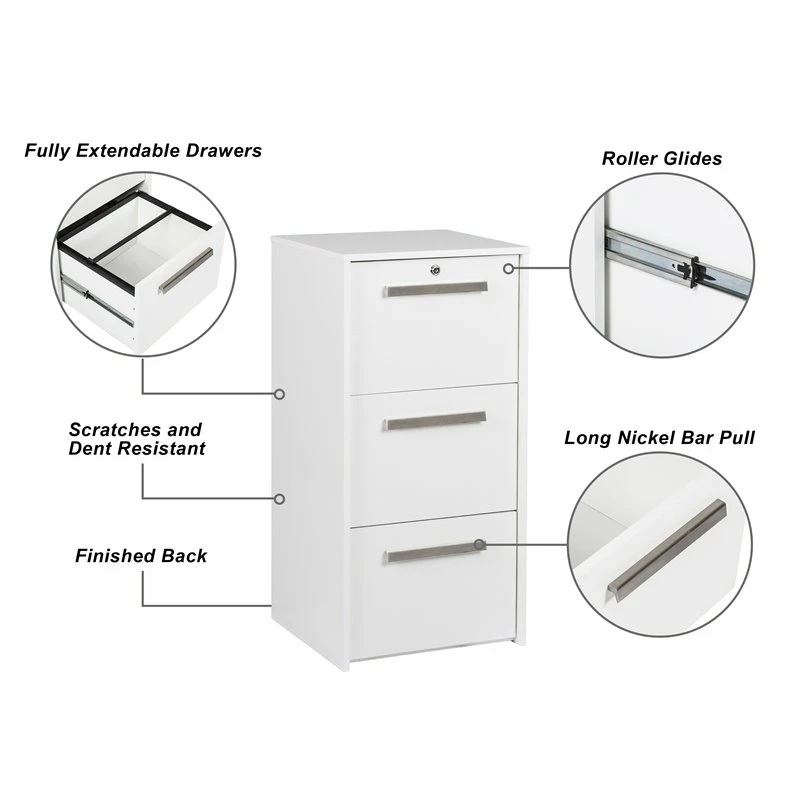 Promo 𧨠Saint Birch Miami 3-Drawer Modern Wood Lateral File Cabinet In White β 6 Promo 𧨠Saint Birch Miami 3-Drawer Modern Wood Lateral File Cabinet In White β - Image 6