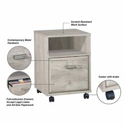 Best reviews of 💯 Saint Birch Elma Modern Wood Mobile File Cabinet With Casters In Washed Gray 👏 -Mobile Sales Store 2551802 5 L