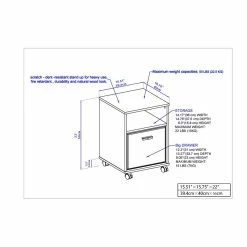 Best reviews of 💯 Saint Birch Elma Modern Wood Mobile File Cabinet With Casters In Washed Gray 👏 -Mobile Sales Store 2551802 6 L