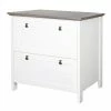 New 🌟 Saint Birch Finley 2-Drawer Modern Wood Lateral File Cabinet In White/Gray Oak 😉