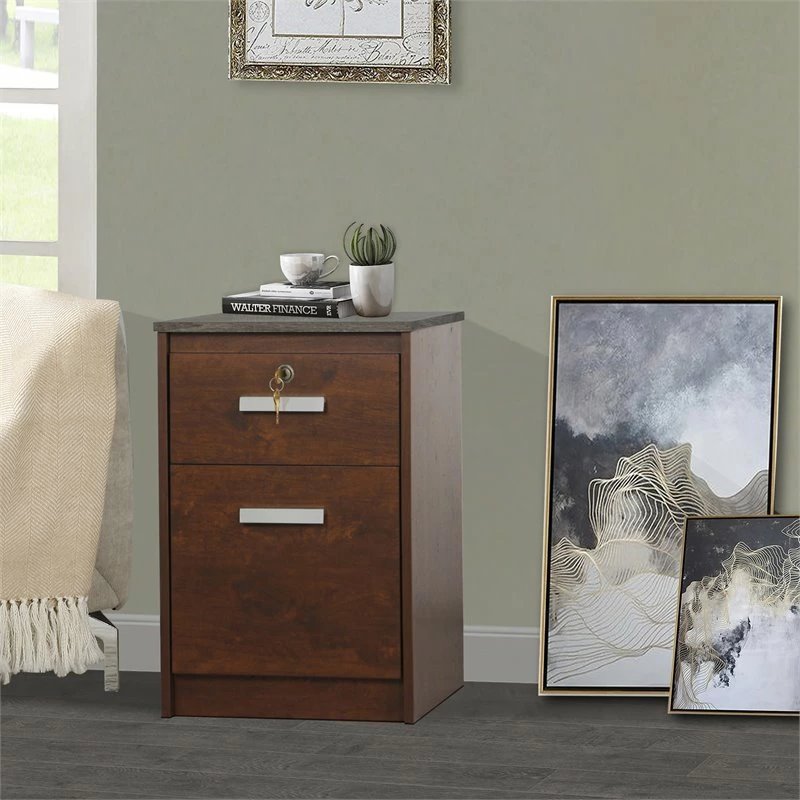 Brand new π Saint Birch Kenneth 2-Drawer Modern Wood Mobile File Cabinet In Cherry/Gray π 2 Brand new π Saint Birch Kenneth 2-Drawer Modern Wood Mobile File Cabinet In Cherry/Gray π - Image 2