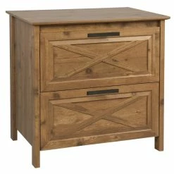 New ✨ Saint Birch Austin 2-Drawer Modern Wood Lateral File Cabinet In Rustic Brown 👏