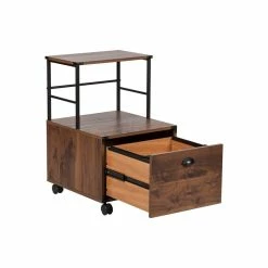 Flash Sale 😀 Saint Birch Bombay Modern Wood Mobile File Cabinet With Casters In Walnut 💯 -Mobile Sales Store 2551881 2 L