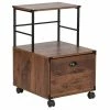 Flash Sale 😀 Saint Birch Bombay Modern Wood Mobile File Cabinet With Casters In Walnut 💯