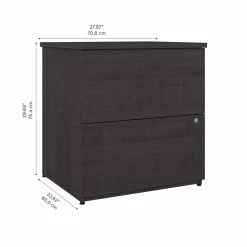 Best Sale 👏 Bestar Logan 2-Drawer Engineered Wood Lateral File Cabinet In Charcoal Maple 💯 -Mobile Sales Store 2571994 9 L