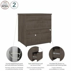 Top 10 ⌛ Bestar Logan 2-Drawer Engineered Wood Lateral File Cabinet In Medium Gray Maple 🔥 -Mobile Sales Store 2571995 11 L