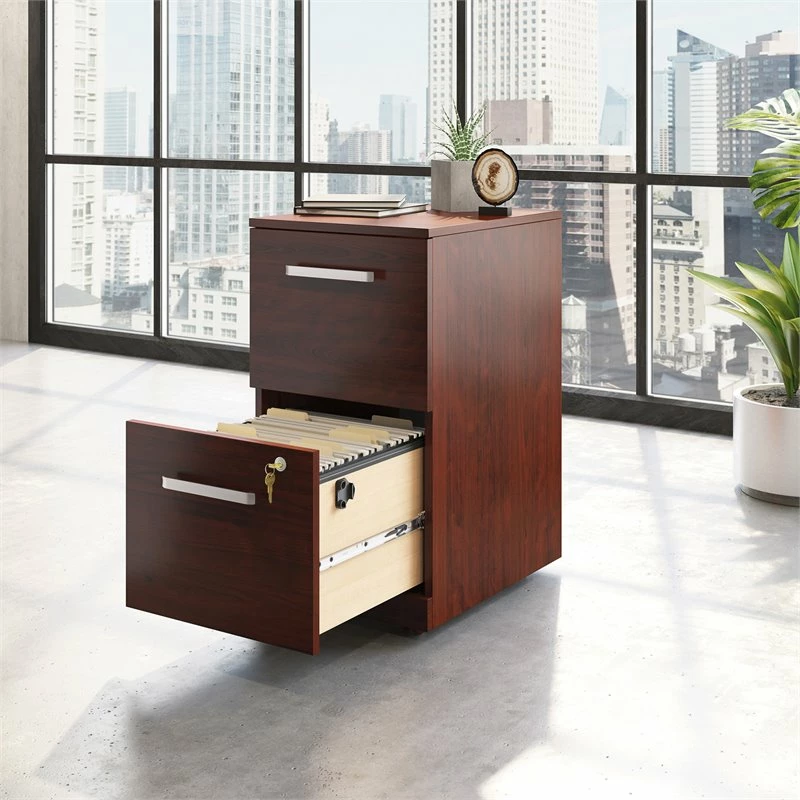 Buy 𧨠Pemberly Row Engineered Wood 2-Drawer Mobile Filing Cabinet In Classic Cherry β 3 Buy 𧨠Pemberly Row Engineered Wood 2-Drawer Mobile Filing Cabinet In Classic Cherry β - Image 3