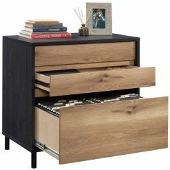 Deals 🔥 UrbanPro Engineered Wood And Metal 2-Drawer Lateral File In Raven Oak 😍 -Mobile Sales Store 2576024 3 L