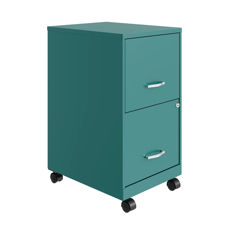 Cheap β UrbanPro 18" 2 Drawer Metal Mobile Smart Vertical File Cabinet Turquoise π 2 Cheap β UrbanPro 18" 2 Drawer Metal Mobile Smart Vertical File Cabinet Turquoise π - Image 2