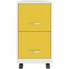 Hot Sale 👏 UrbanPro 18" 2 Drawer Mobile Metal Vertical File Cabinet In White/Goldfinch 🔥