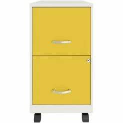 Hot Sale 👏 UrbanPro 18" 2 Drawer Mobile Metal Vertical File Cabinet In White/Goldfinch 🔥