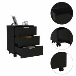 Best reviews of ✔️ Atlin Designs 3-Drawer Modern Wood Mobile Filing Cabinet In Black 😀 -Mobile Sales Store 2593366 3 L