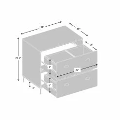 Deals ⭐ AGHDeco Orman 2-Drawer Wood Lateral Filing Cabinet In Walnut 🔔 -Mobile Sales Store 2595918 2 L
