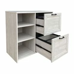 Buy ✔️ AGHDeco Oliwia 2-Drawer Particle Board/Wood Lateral Filing Cabinet In Gray ✔️ -Mobile Sales Store 2595919 4 L