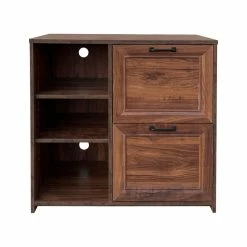 Brand new 🛒 AGHDeco Oliwia 2-Drawer Wood Lateral Filing Cabinet In Walnut ✔️ -Mobile Sales Store 2595920 2 L