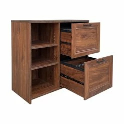 Brand new 🛒 AGHDeco Oliwia 2-Drawer Wood Lateral Filing Cabinet In Walnut ✔️ -Mobile Sales Store 2595920 4 L