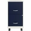 Cheap 🥰 UrbanPro 18" 2 Drawer Mobile Metal Vertical File Cabinet In White/Navy 💯