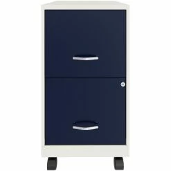 Cheap π₯° UrbanPro 18" 2 Drawer Mobile Metal Vertical File Cabinet In White/Navy π―